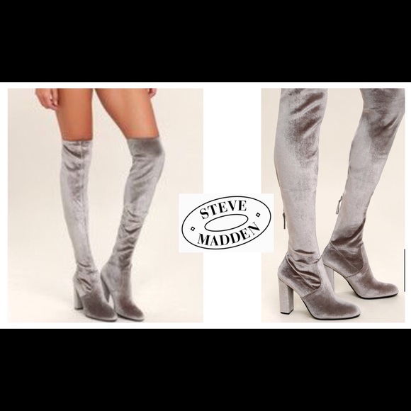 Steve Madden Shoes - 🔴 Steve Madden Grey Emotion Thigh High Boots